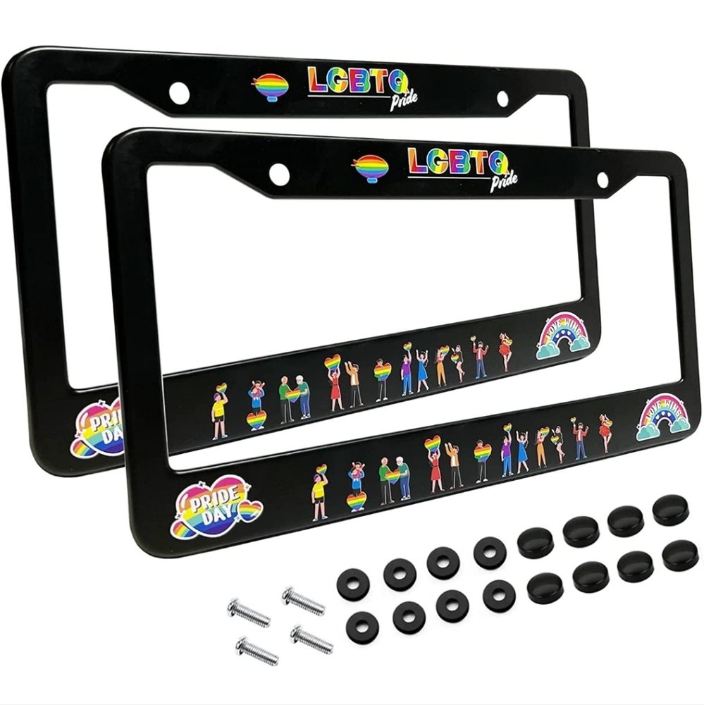 2 pc LGBTQ Pride License Plate Covers